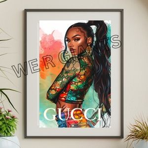 Gucci Pop Art Print 11x17 Wall Decor Urban Wall Art Hip Trendy Art By Denardai